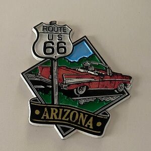 Route US 66 Arizona Red Classic Car Pin Refrigerator magnet souvenir